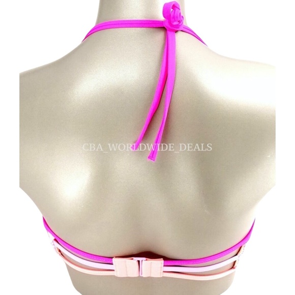 Victoria's Secret Warm Ombre Lace Strappy Getaway Halter Swim Top 32D - Picture 2 of 2